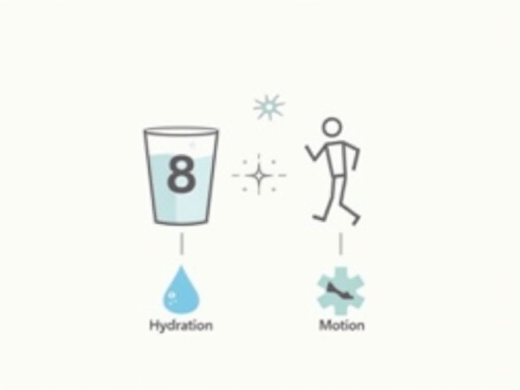 Challenge: Drink 8 glasses of water, walk...